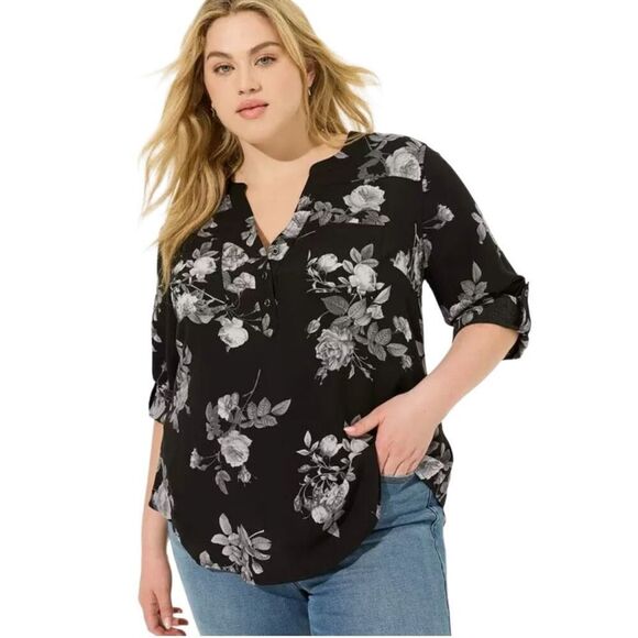 New! Torrid Harper Challis Floral Tunic Sz 5X - Picture 1 of 6